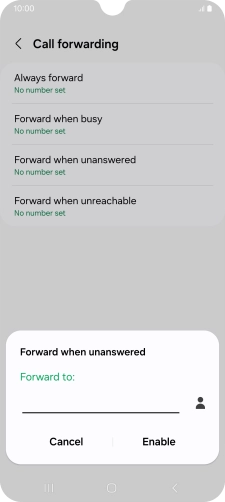 Key in +447953222222 and press Enable. Key in +447953222222 and press Enable.