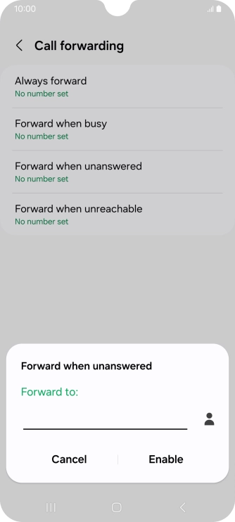 Key in +447953222222 and press Enable. Key in +447953222222 and press Enable.