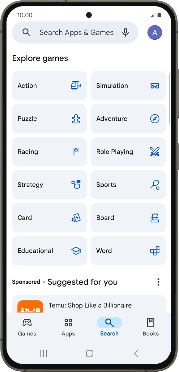 On your phone: Press the search field and key in the name or subject of the required app. On your phone: Press the search field and key in the name or subject of the required app.