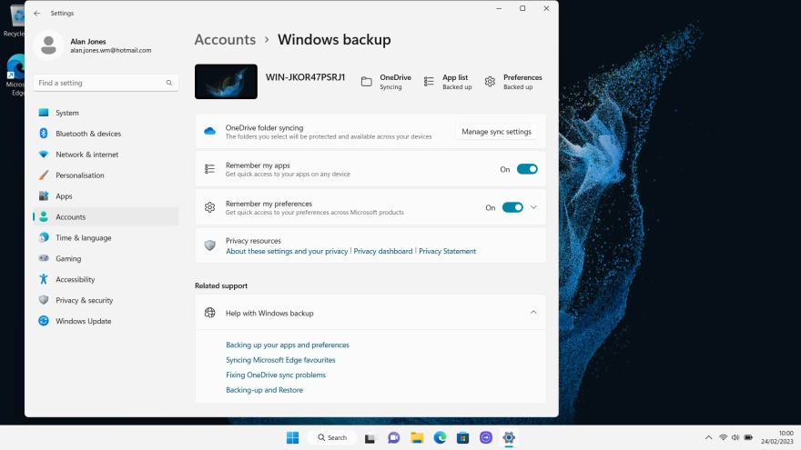 Click Manage sync settings. Click Manage sync settings.