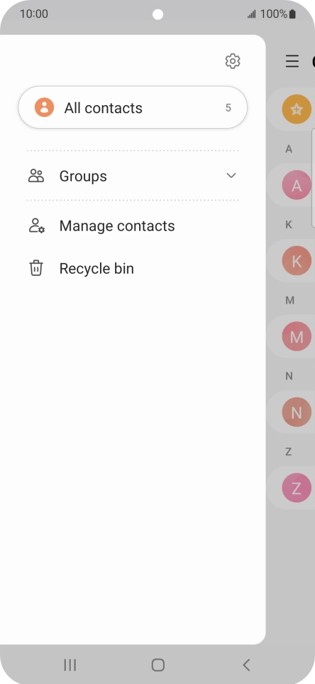 Press Manage contacts. Press Manage contacts.