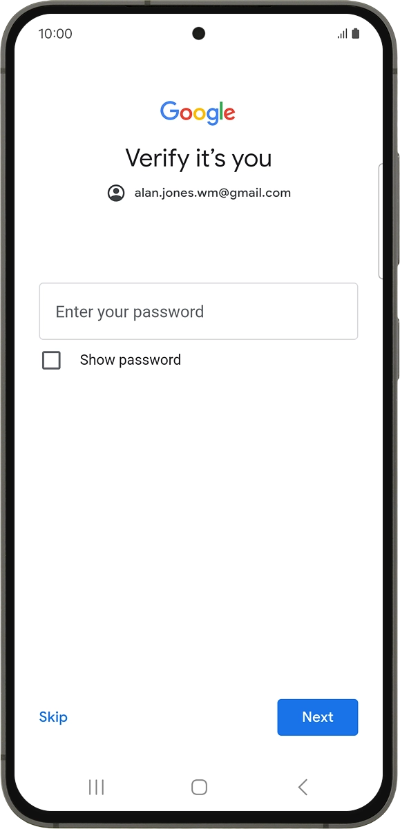 On your phone: Press Enter your password. On your phone: Press Enter your password.