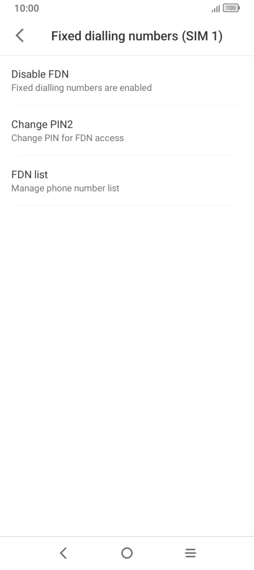 Press Disable FDN. Press Disable FDN.