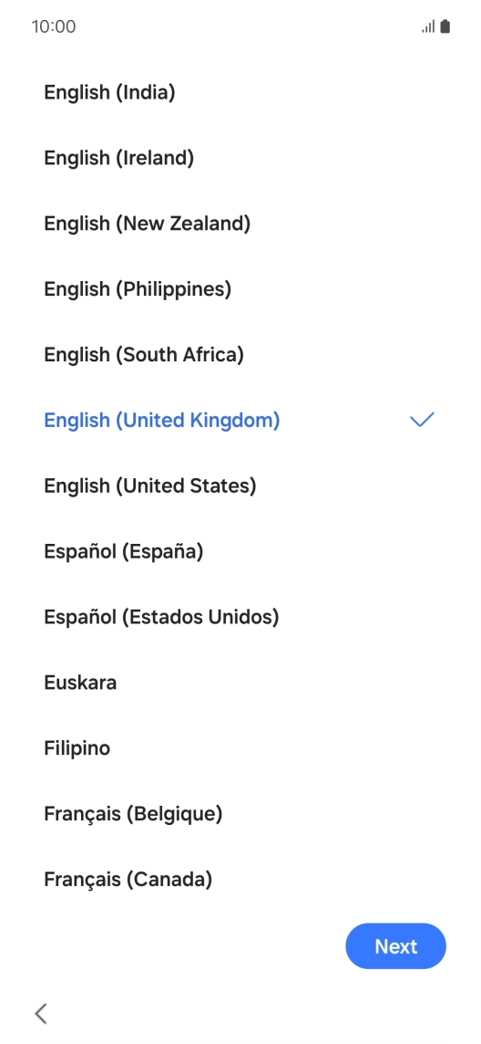 Press the required language. Press the required language.