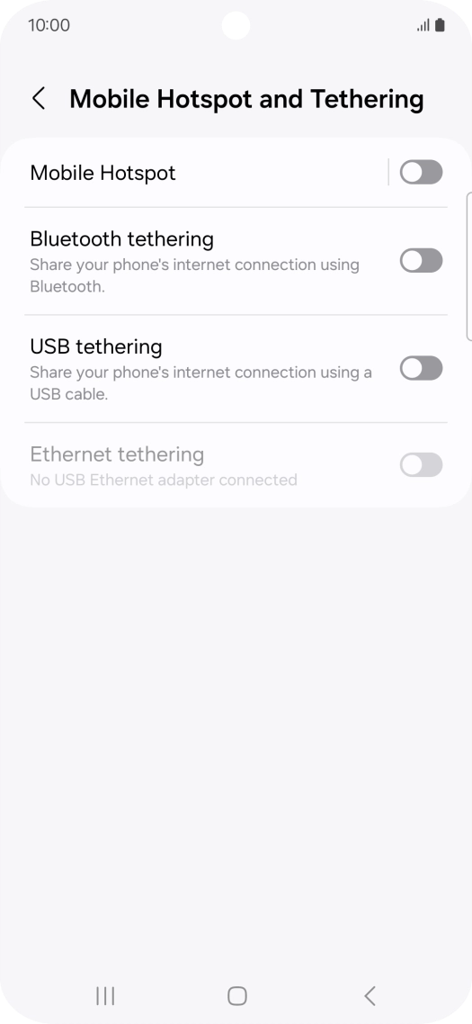 Press Mobile Hotspot. Press Mobile Hotspot.