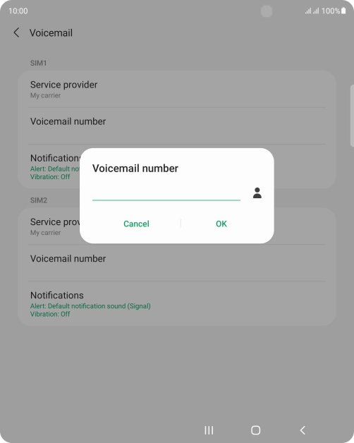 Key in +447953222222 and press OK. Key in +447953222222 and press OK.