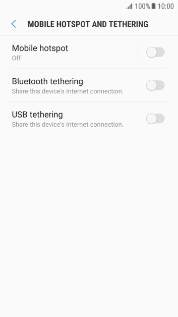 Press Mobile hotspot. Press Mobile hotspot.