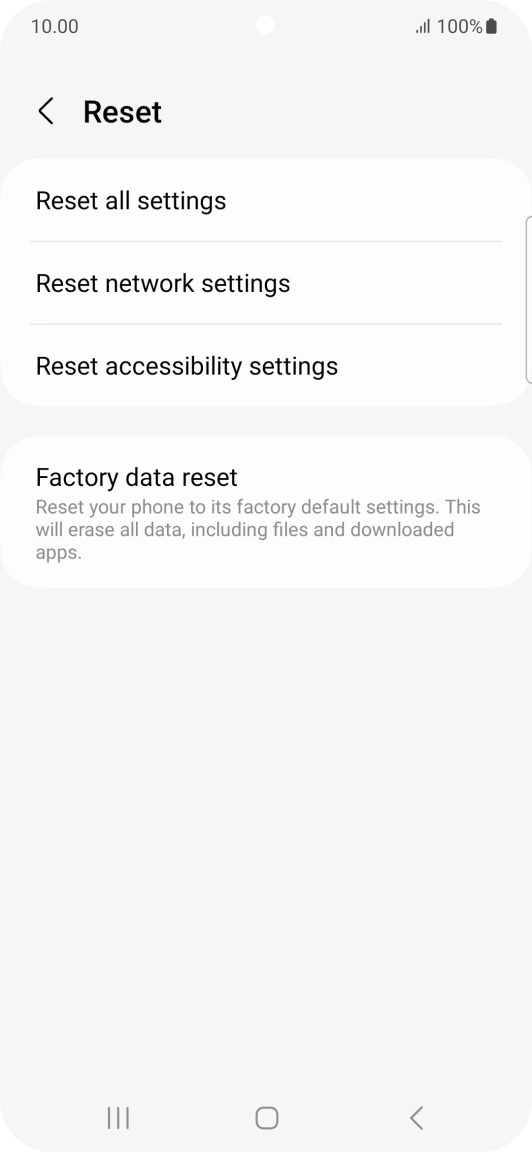 Press Factory data reset. Press Factory data reset.