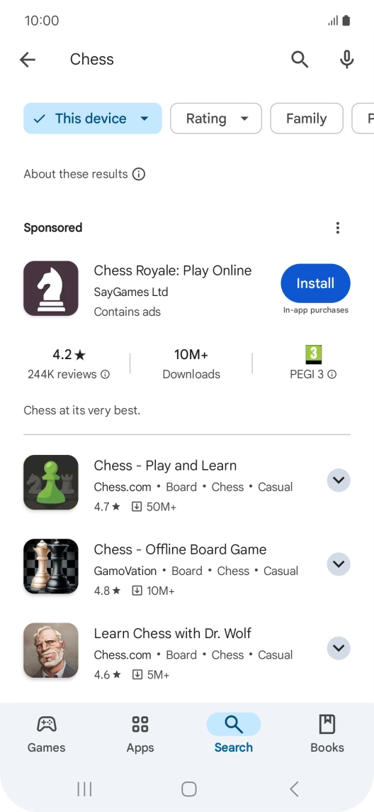 Press the required app. Press the required app.
