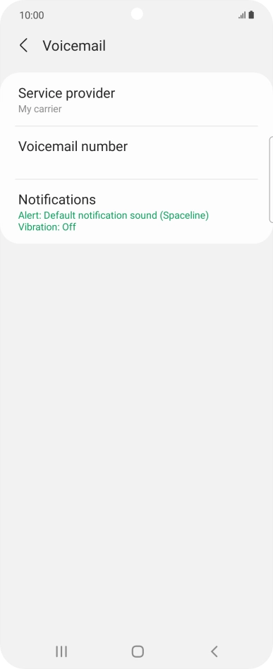 Press Voicemail number. Press Voicemail number.
