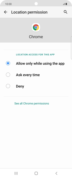 Press the required setting. Press the required setting.