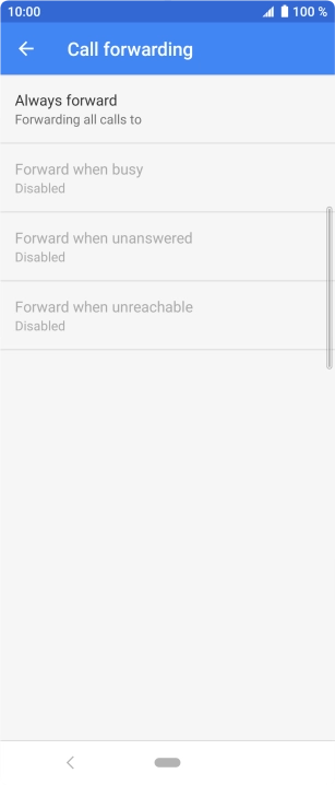 Press the required divert type. Press the required divert type.