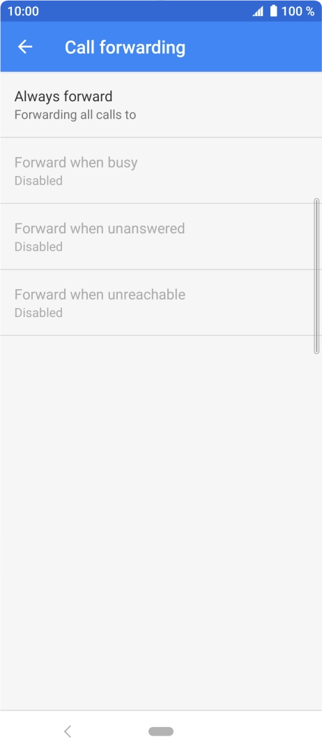 Press the required divert type. Press the required divert type.