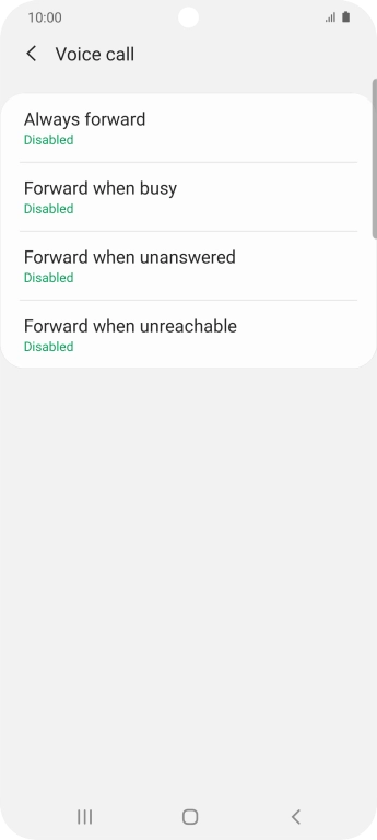 Press the required divert type. Press the required divert type.