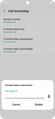 Key in +447953222222 and press Enable. Key in +447953222222 and press Enable.