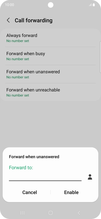 Key in +447953222222 and press Enable. Key in +447953222222 and press Enable.