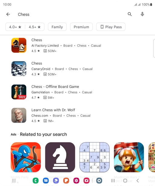 Press the required app. Press the required app.