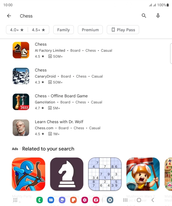 Press the required app. Press the required app.