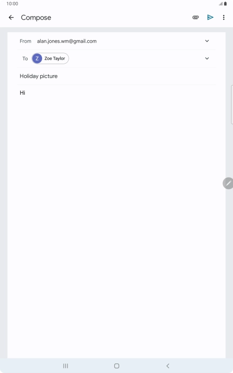 Press the attachment icon. Press the attachment icon.