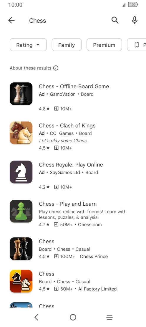 Press the required app. Press the required app.