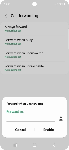 Key in +447953222222 and press Enable. Key in +447953222222 and press Enable.
