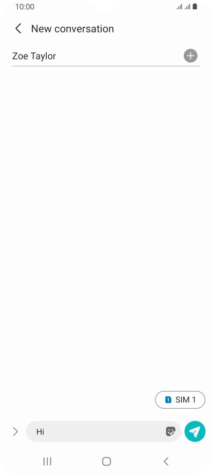 Press the send icon when you've finished your SMS. Press the send icon when you've finished your SMS.