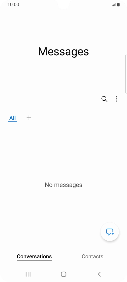 Press the new message icon. Press the new message icon.