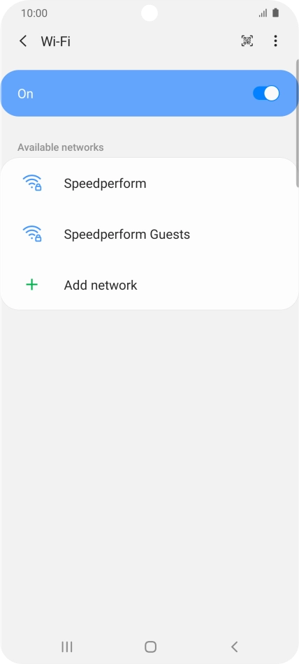 Press the required Wi-Fi network. Press the required Wi-Fi network.