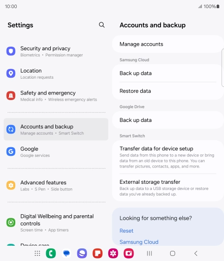 Press Manage accounts. Press Manage accounts.