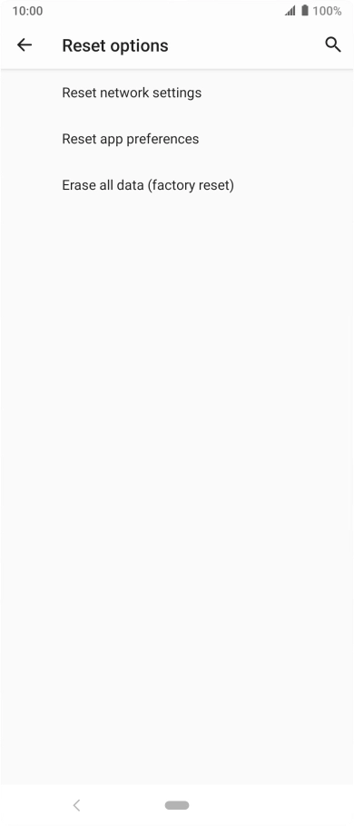 Press Erase all data (factory reset). Press Erase all data (factory reset).