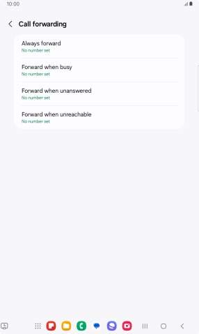 Press the required divert type. Press the required divert type.