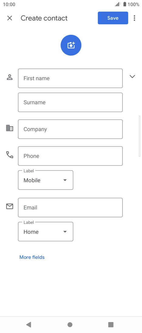 Press First name and key in the required first name. Press First name and key in the required first name.