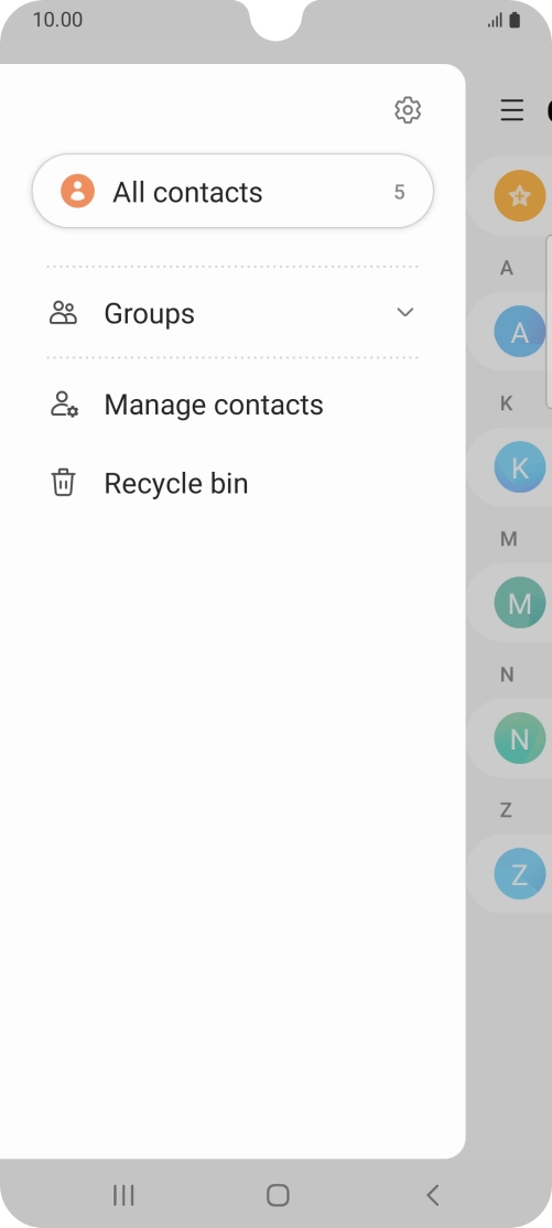 Press Manage contacts. Press Manage contacts.