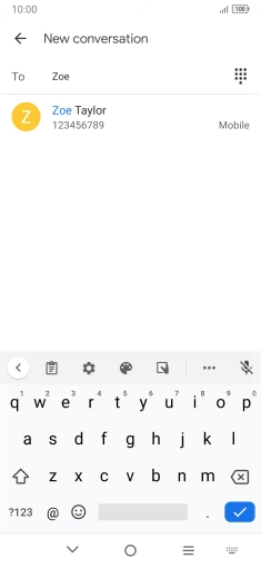 Press the required contact. Press the required contact.