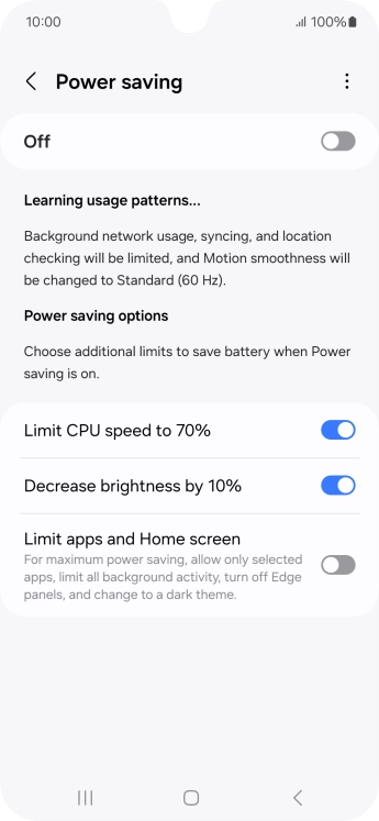 Press the indicators next to the required settings. Press the indicators next to the required settings.