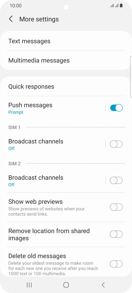 Press Text messages. Press Text messages.