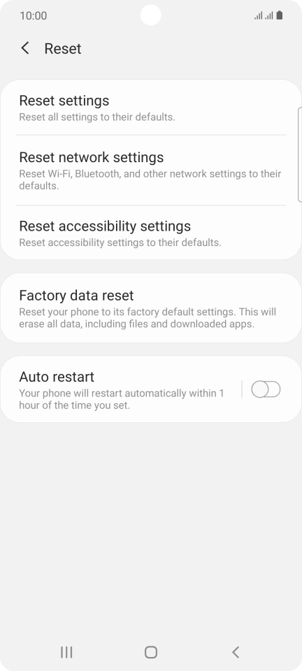Press Factory data reset. Press Factory data reset.