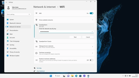 Key in the password for the Wi-Fi network and click Next. Key in the password for the Wi-Fi network and click Next.