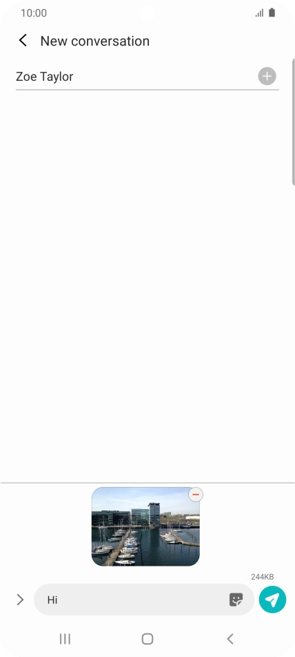 Press the send icon when you've finished your MMS. Press the send icon when you've finished your MMS.