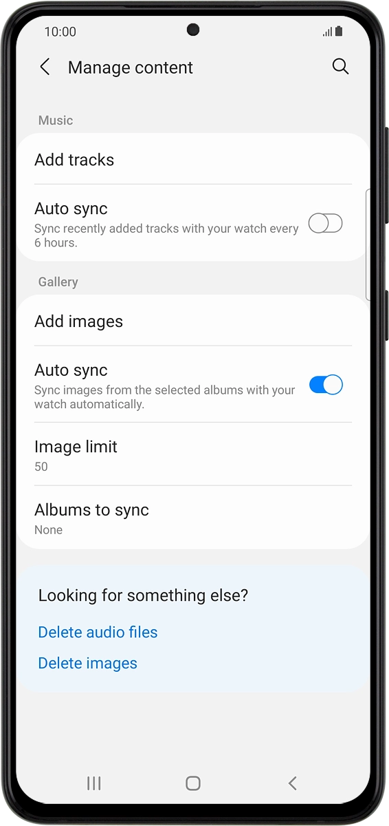 On your phone: Press Add tracks. On your phone: Press Add tracks.