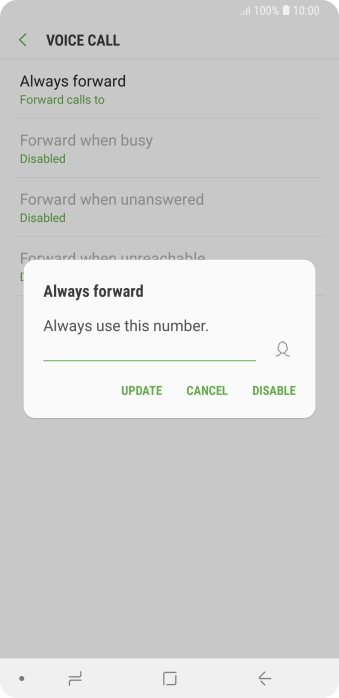 Press DISABLE. Press DISABLE.
