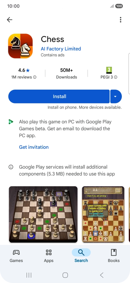 Press Install and follow the instructions on the screen to install the app. Press Install and follow the instructions on the screen to install the app.