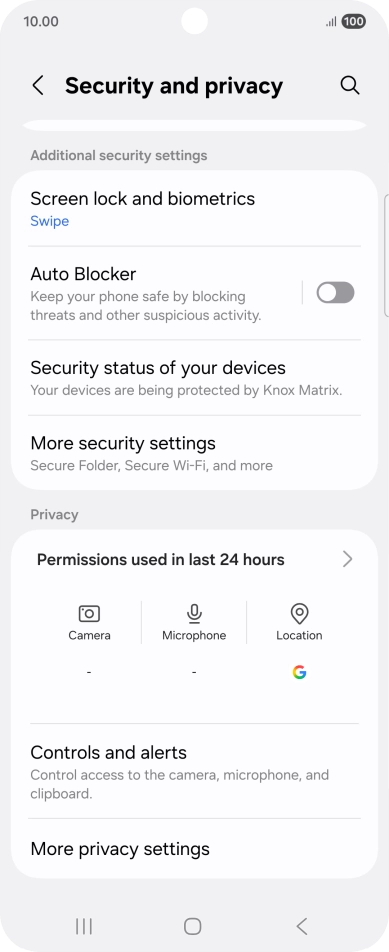 Press More security settings. Press More security settings.