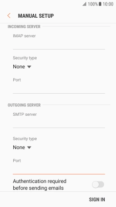 Press Authentication required before sending emails to turn on the function. Press Authentication required before sending emails to turn on the function.