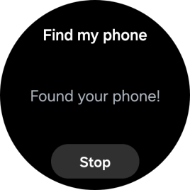Press Stop when you've found your phone. Press Stop when you've found your phone.