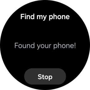 Press Stop when you've found your phone. Press Stop when you've found your phone.