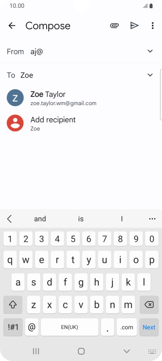 Press the required contact. Press the required contact.