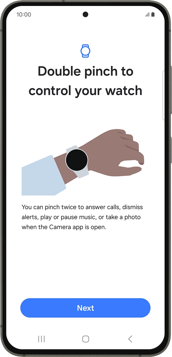 On your phone: Press Next. On your phone: Press Next.