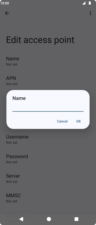 Key in EE Internet and press OK. Key in EE Internet and press OK.