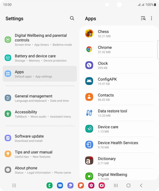Press the required app. Press the required app.